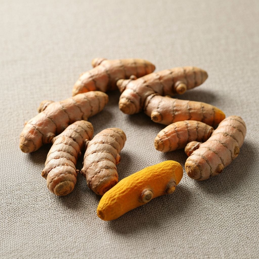 Whole dried turmeric rhizomes